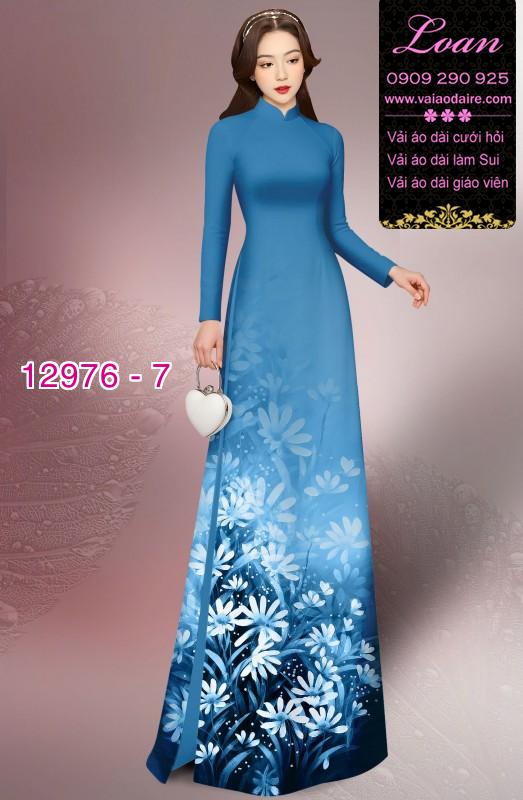 Vải áo dài hoa in 3D