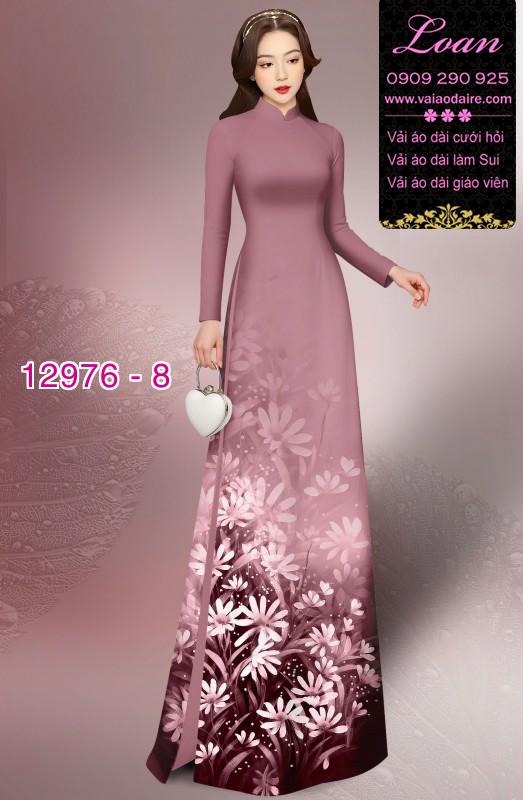 Vải áo dài hoa in 3D