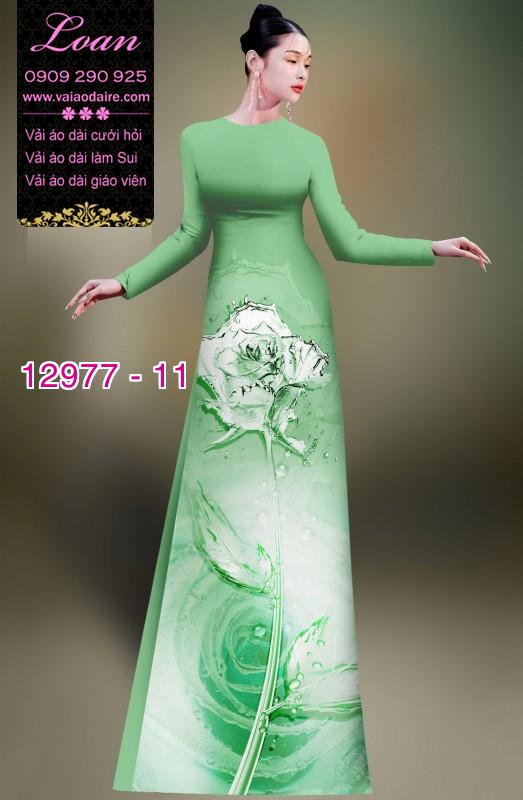 Vải áo dài hoa in 3D