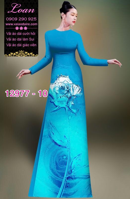 Vải áo dài hoa in 3D