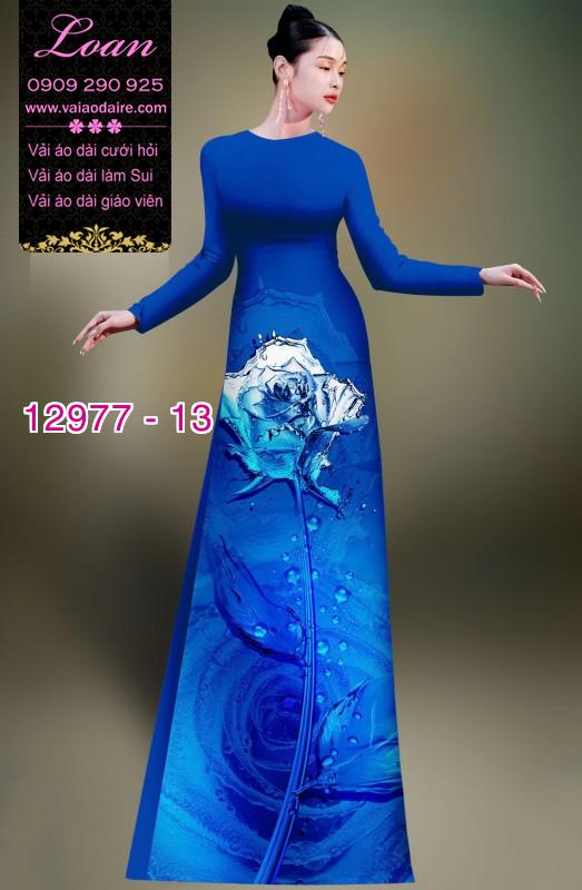 Vải áo dài hoa in 3D