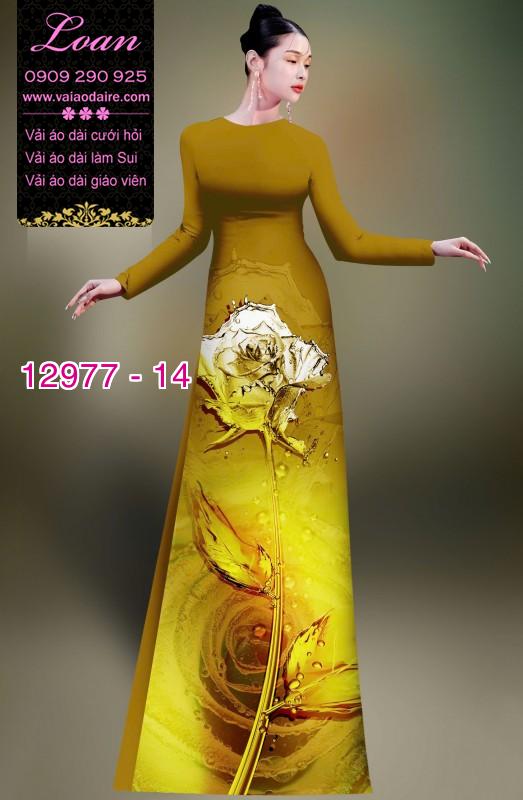 Vải áo dài hoa in 3D