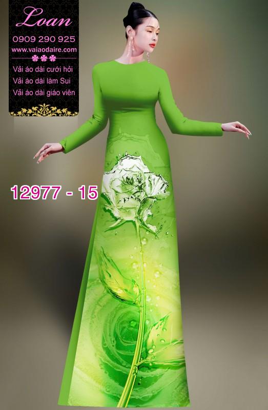 Vải áo dài hoa in 3D