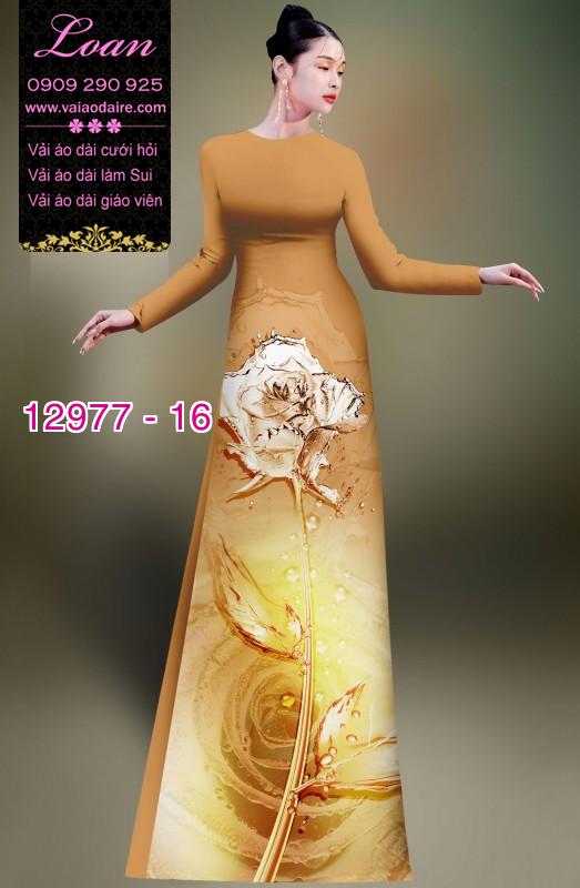 Vải áo dài hoa in 3D