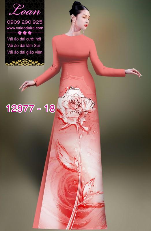 Vải áo dài hoa in 3D