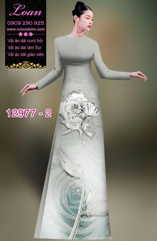 Vải áo dài hoa in 3D