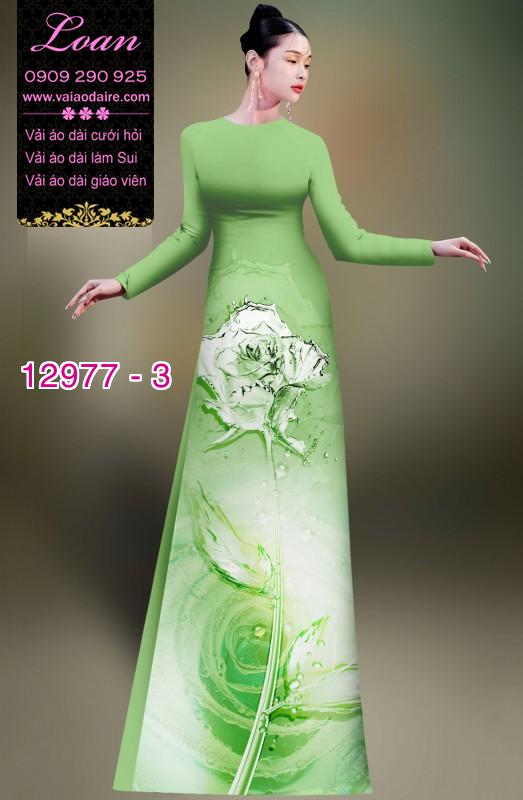 Vải áo dài hoa in 3D
