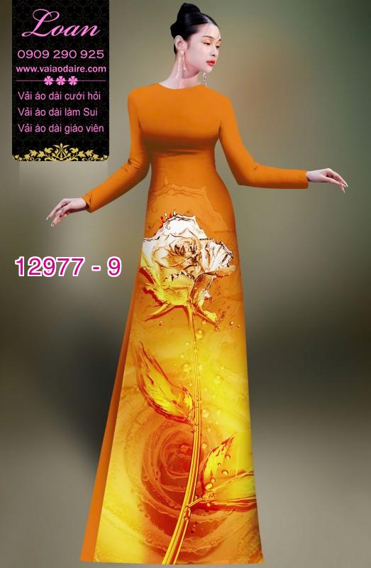 Vải áo dài hoa in 3D