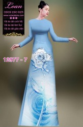 Vải áo dài hoa in 3D