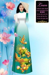 Vải áo dài sen hạc in 3D