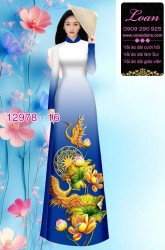 Vải áo dài sen hạc in 3D
