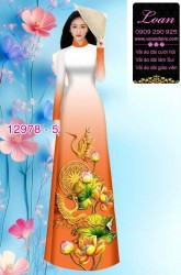 Vải áo dài sen hạc in 3D