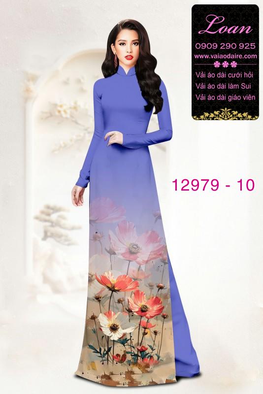 Vải áo dài hoa in 3D