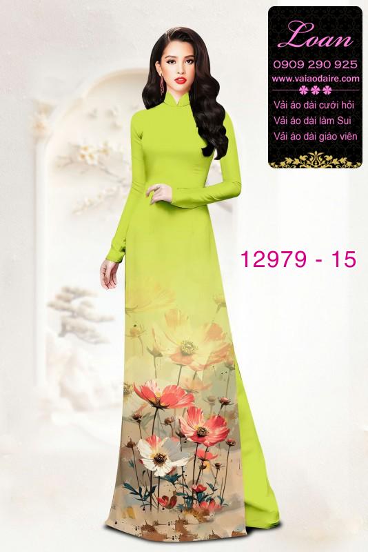 Vải áo dài hoa in 3D
