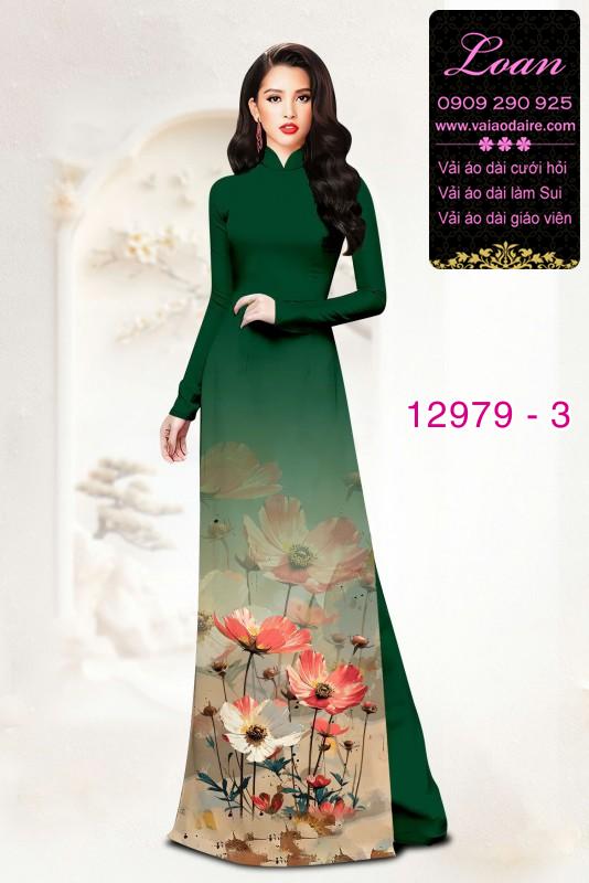 Vải áo dài hoa in 3D