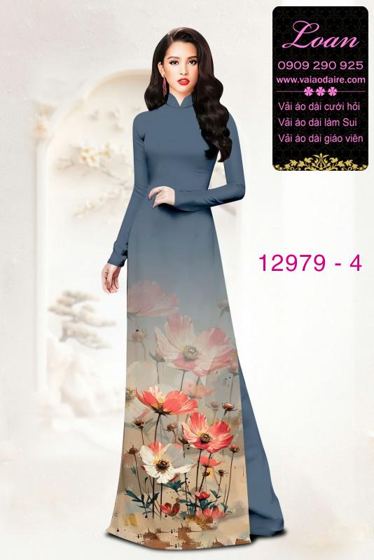 Vải áo dài hoa in 3D