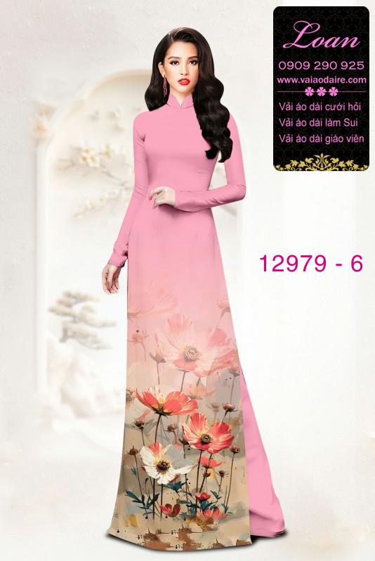 Vải áo dài hoa in 3D