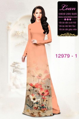 Vải áo dài hoa in 3D-DT 12979