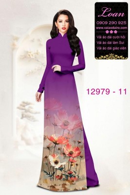 Vải áo dài hoa in 3D-