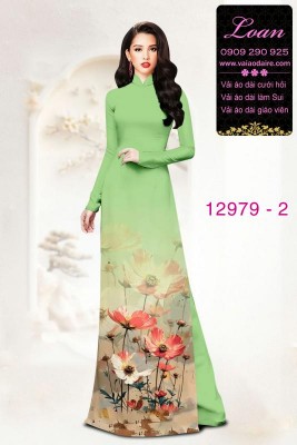 Vải áo dài hoa in 3D-