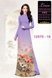 Vải áo dài hoa in 3D