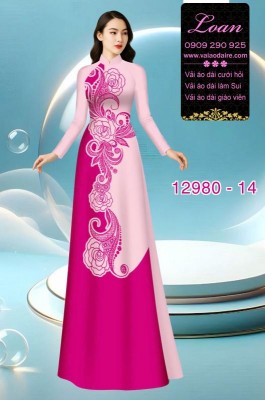 Vải áo dài in 2 da lụa Mã Não-IN2DA 12980