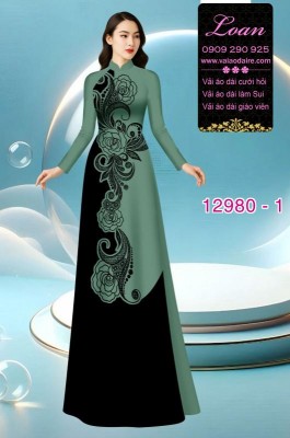 Vải áo dài in 2 da lụa Mã Não-IN2DA 12980