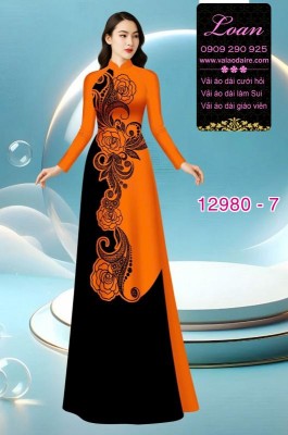Vải áo dài in 2 da lụa Mã Não-12980