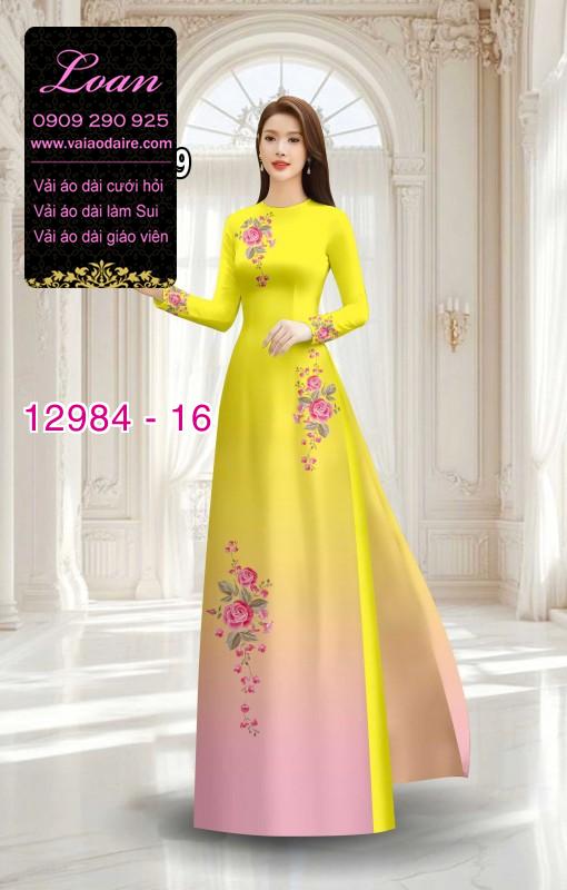 Vải áo dài hoa in 3D