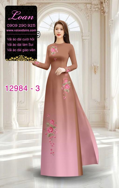 Vải áo dài hoa in 3D