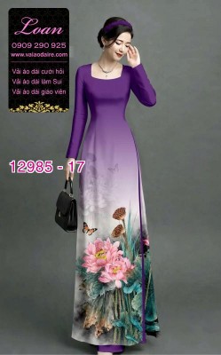 Vải áo dài hoa sen in 3D-