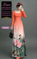 Vải áo dài hoa sen in 3D
