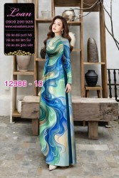 Vải áo dài vệt màu in 3D