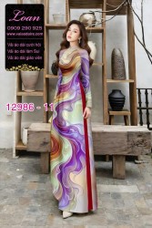 Vải áo dài vệt màu in 3D