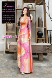Vải áo dài vệt màu in 3D