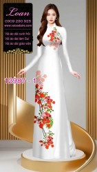 Vải áo dài hoa phượng in 3D