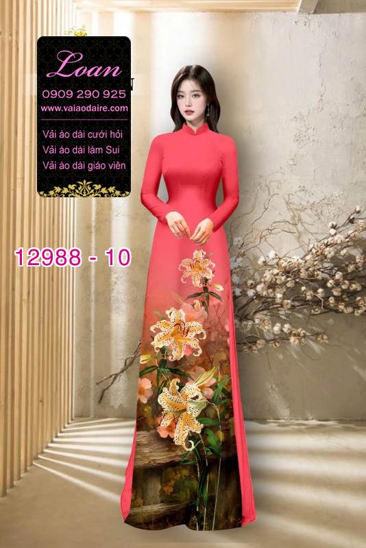 Vải áo dài hoa ly in 3D