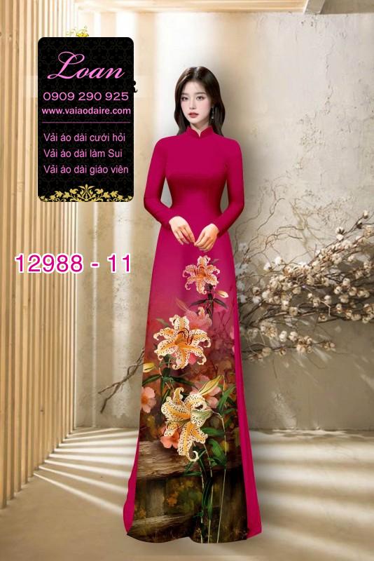Vải áo dài hoa ly in 3D