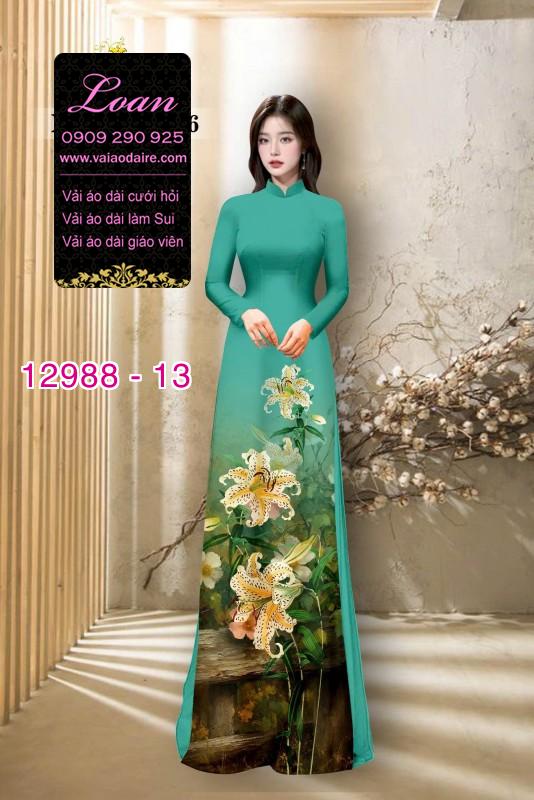 Vải áo dài hoa ly in 3D