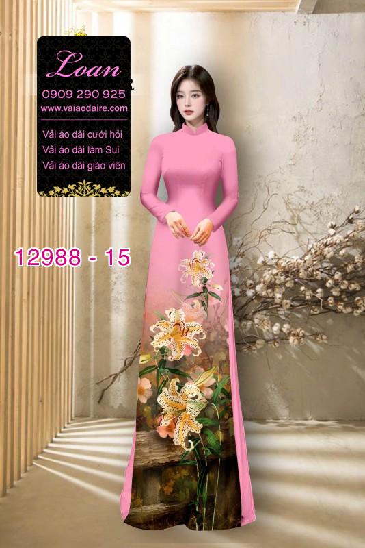Vải áo dài hoa ly in 3D