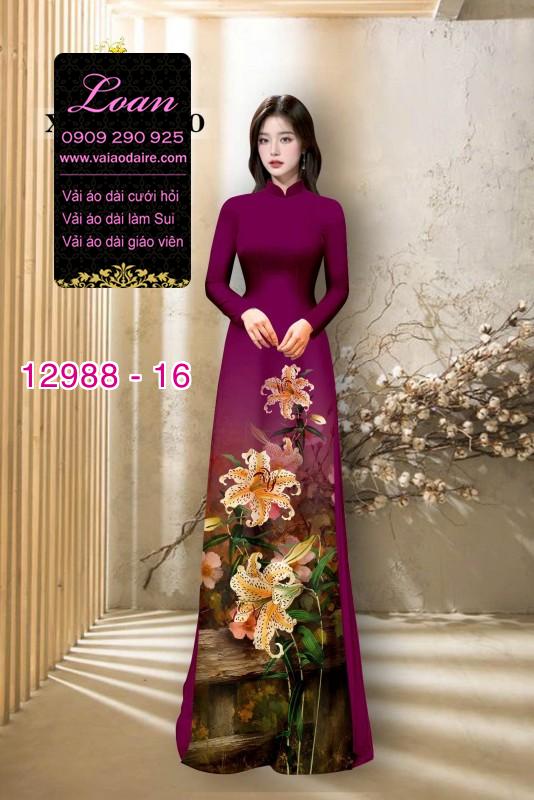Vải áo dài hoa ly in 3D