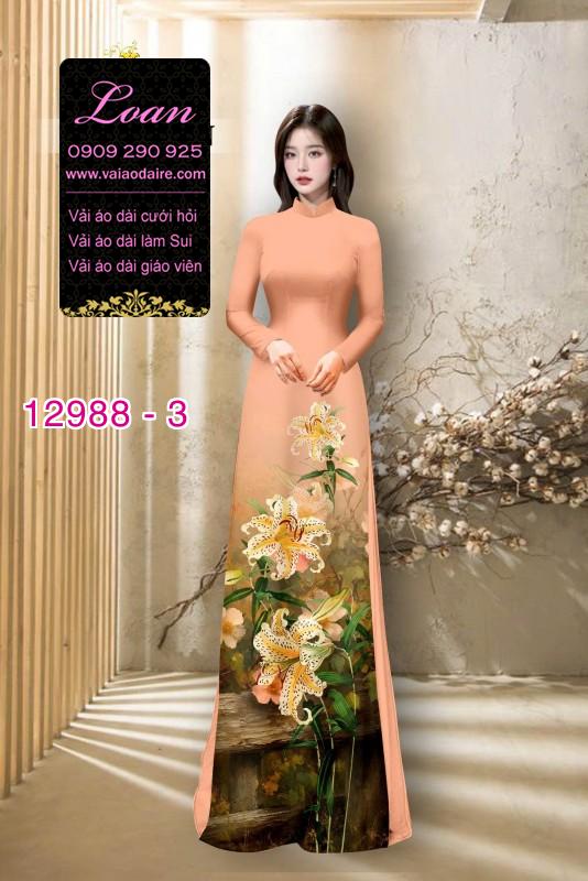 Vải áo dài hoa ly in 3D