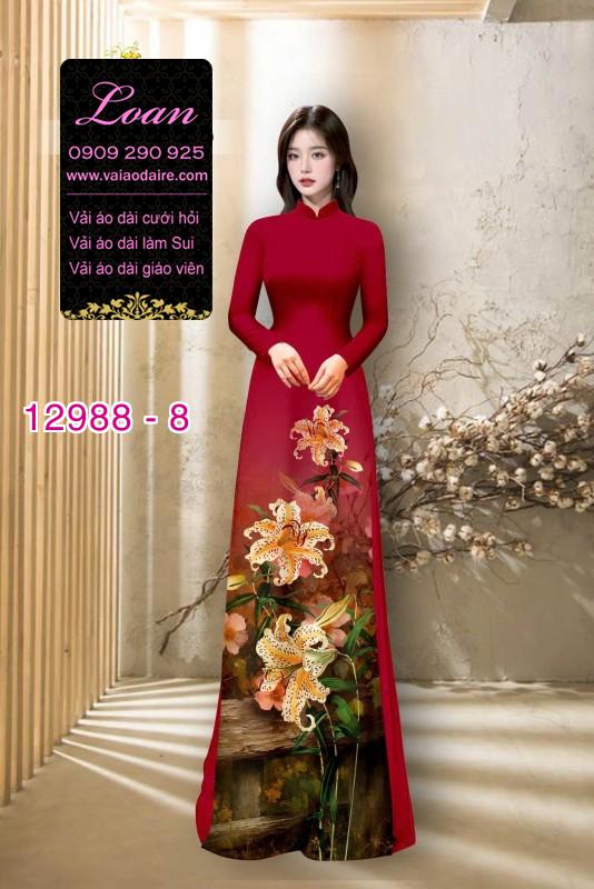 Vải áo dài hoa ly in 3D