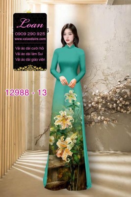 Vải áo dài hoa ly in 3D-