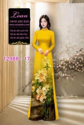 Vải áo dài hoa ly in 3D