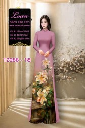 Vải áo dài hoa ly in 3D