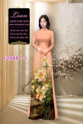 Vải áo dài hoa ly in 3D