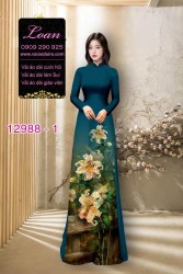 Vải áo dài hoa ly in 3D