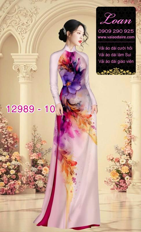 Vải áo dài vệt màu in 3D
