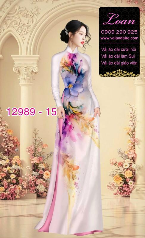 Vải áo dài vệt màu in 3D